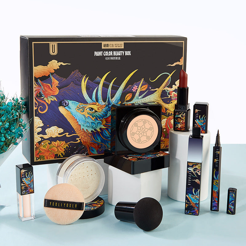 Elk Makeup Nine-piece Set Makeup Powder Air Cushion BB Cream Lipstick Affordable Makeup Set Elk Makeup Nine-piece Set Makeup Powder Air Cushion BB Cream Lipstick Affordable Makeup Set